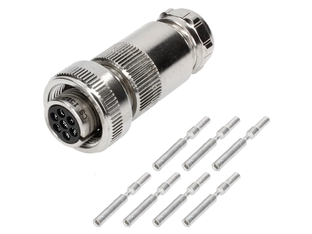 Connector: rond; stekker; vrouwelijk; PIN: 7; binnendraad,gedraaid Connector: rond; stekker; vrouwelijk; PIN: 7; binnendraad,gedraaid